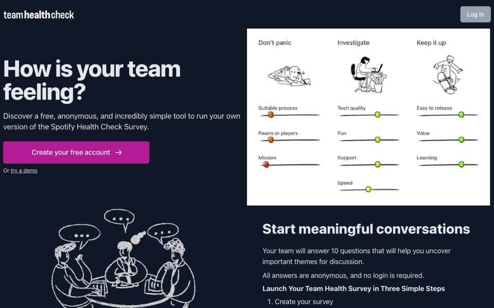 Screenshot of teamhealthcheck.io